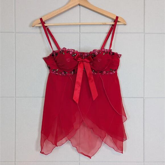 Vintage y2k Victoria's Secret retro pinup coquette cherry bra bustier top - Picture 1 of 7